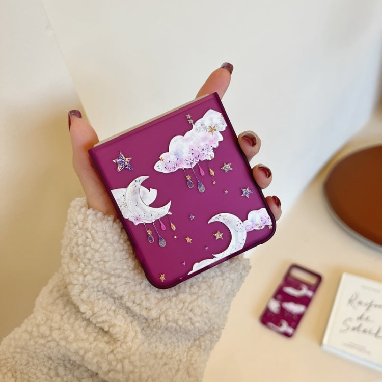 For Samsung Galaxy Z Flip4 5G Painted Shockproof Protective Phone Case(Purple Starry Sky)