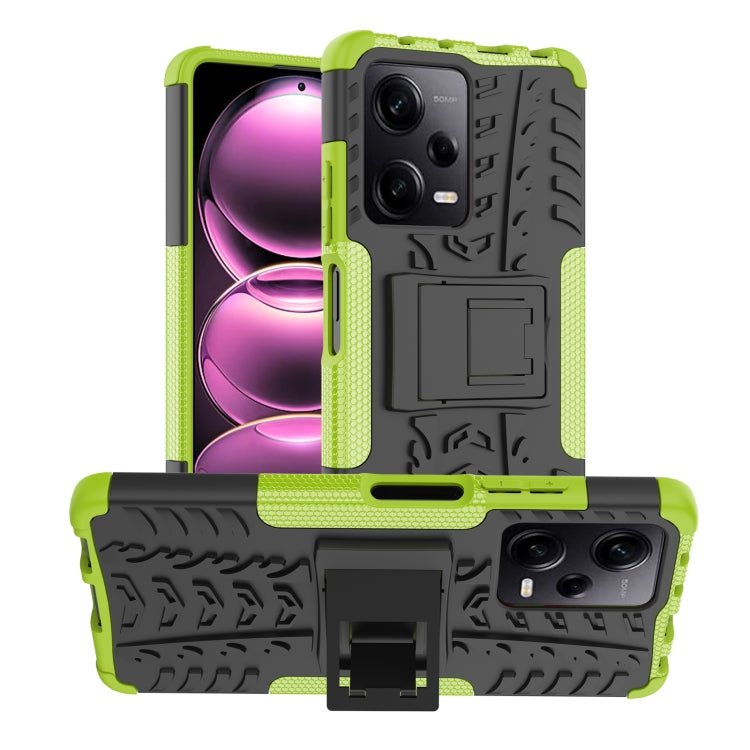 For Xiaomi Redmi Note 12 Pro 5G Tire Texture TPU + PC Phone Case with Holder