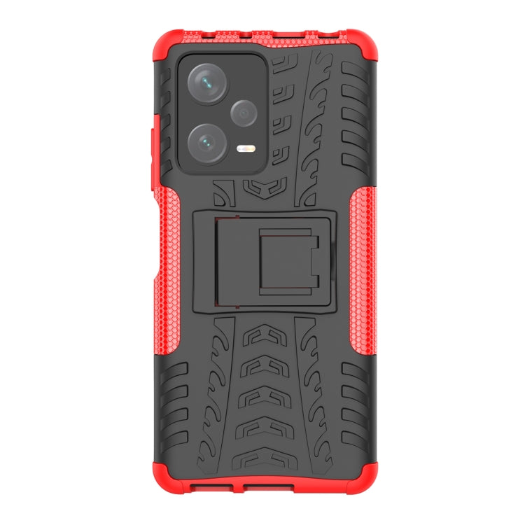 For Xiaomi Redmi Note 12 Pro+ 5G Tire Texture TPU + PC Phone Case with Holder