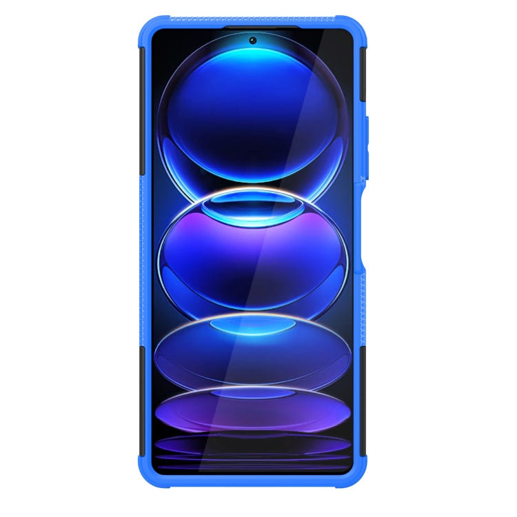 For Xiaomi Redmi Note 12 Pro+ 5G Tire Texture TPU + PC Phone Case with Holder