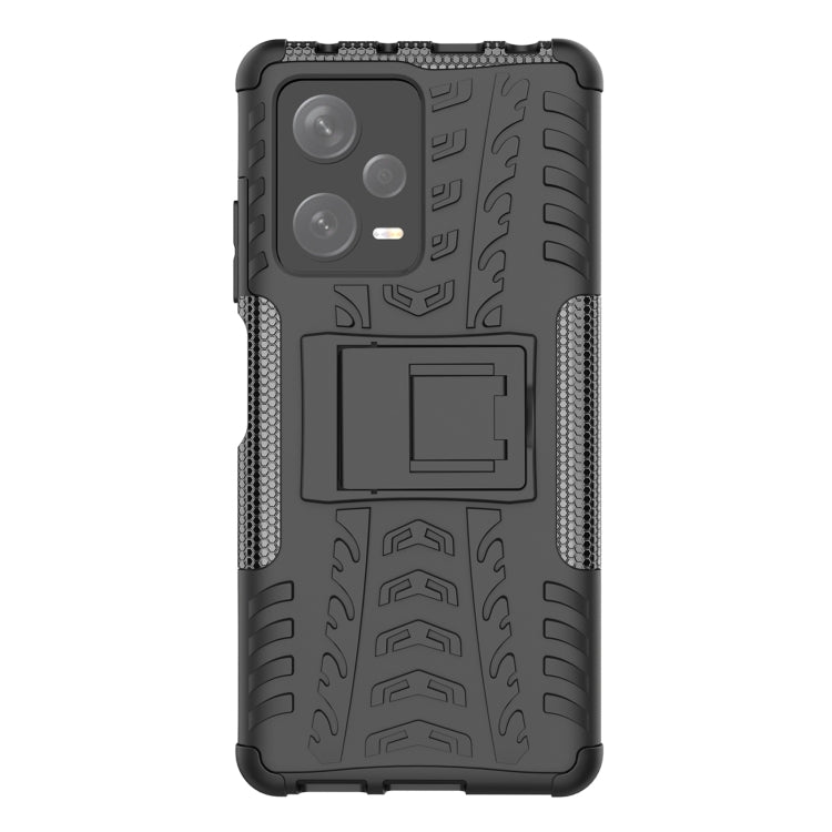 For Xiaomi Redmi Note 12 Pro+ 5G Tire Texture TPU + PC Phone Case with Holder