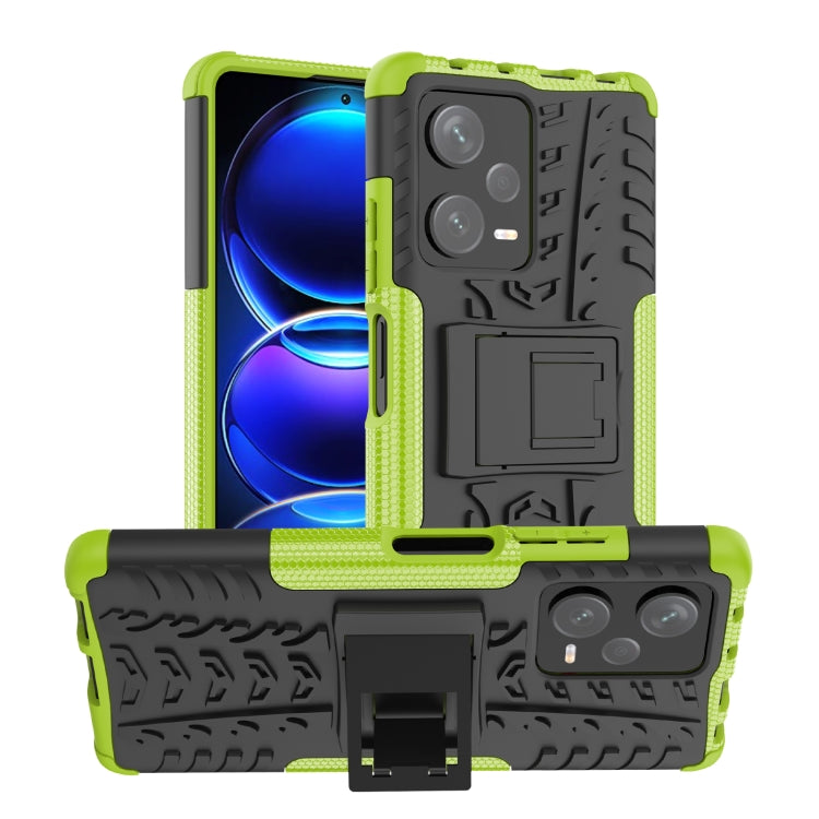For Xiaomi Redmi Note 12 Pro+ 5G Tire Texture TPU + PC Phone Case with Holder