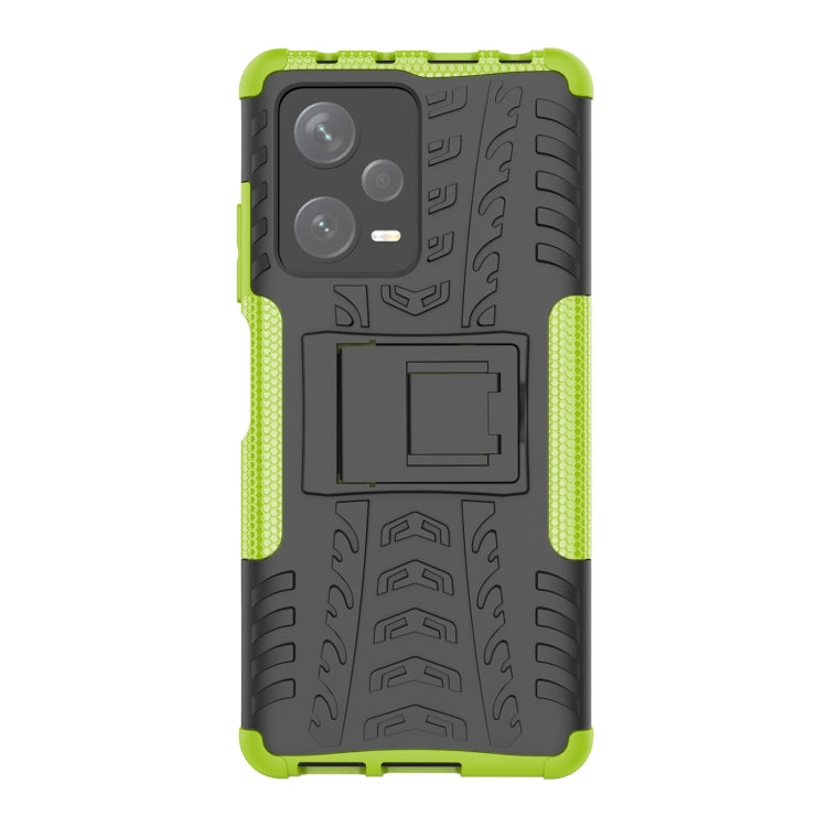 For Xiaomi Redmi Note 12 Pro+ 5G Tire Texture TPU + PC Phone Case with Holder