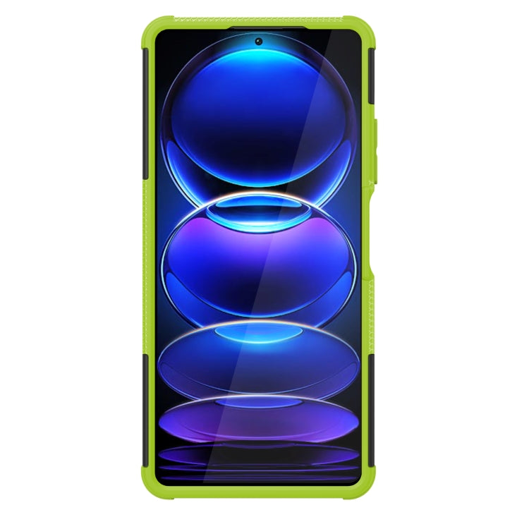 For Xiaomi Redmi Note 12 Pro+ 5G Tire Texture TPU + PC Phone Case with Holder