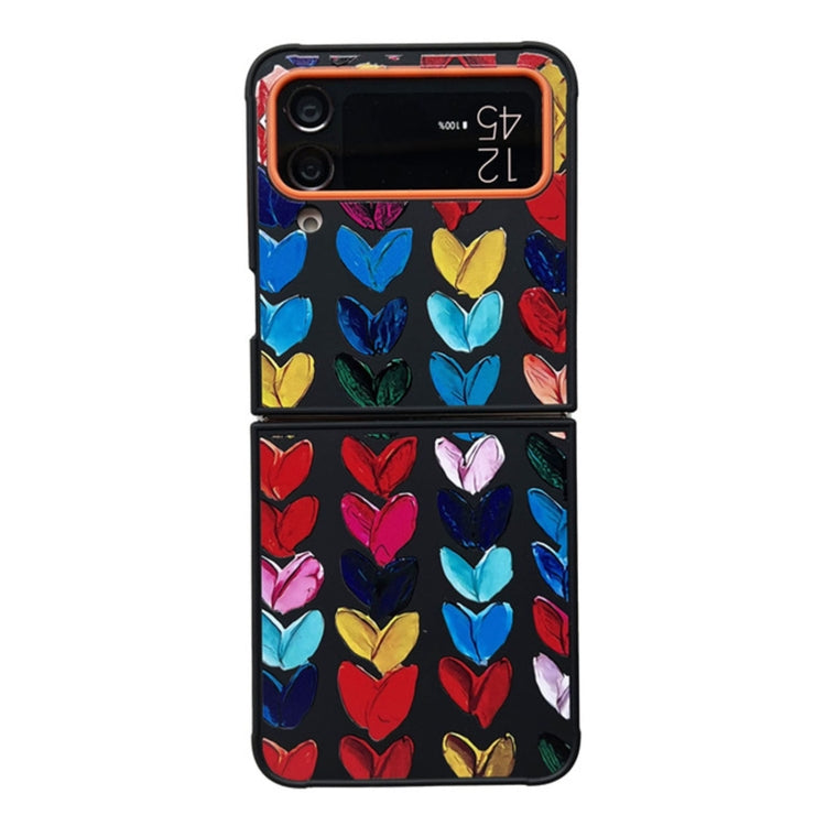For Samsung Galaxy Z Flip3 5G Painted Graffiti Heart Pattern Shockproof Protective Phone Case