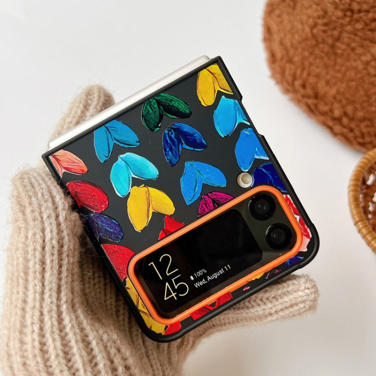 For Samsung Galaxy Z Flip4 5G Painted Graffiti Heart Pattern Shockproof Protective Phone Case