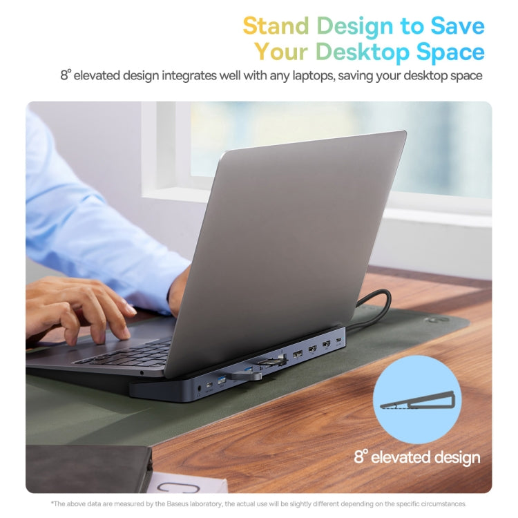 Baseus WKSX030213 12 in 1 USB-C / Type-C to HDMIx2+USB3.0x3+PD+VGA+SD/TF+RJ45+USB-C / Type-C+3.5mm HUB Adapter(Space Grey)