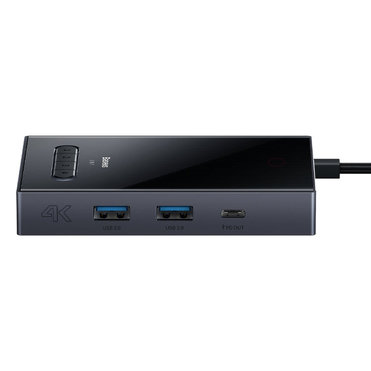 Baseus WKYY030413 8 in 1 USB-C / Type-C to HDMIx2+DP8K+VGA+USB3.0x2+USB-C / Type-C+PD HUB Adapter(Space Grey)