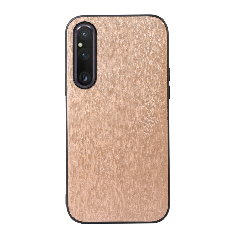 For Sony Xperia 1 V Wood Texture PU Phone Case