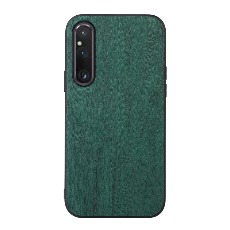 For Sony Xperia 1 V Wood Texture PU Phone Case