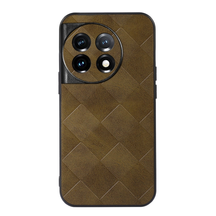 For OnePlus 11 Weave Plaid PU Phone Case