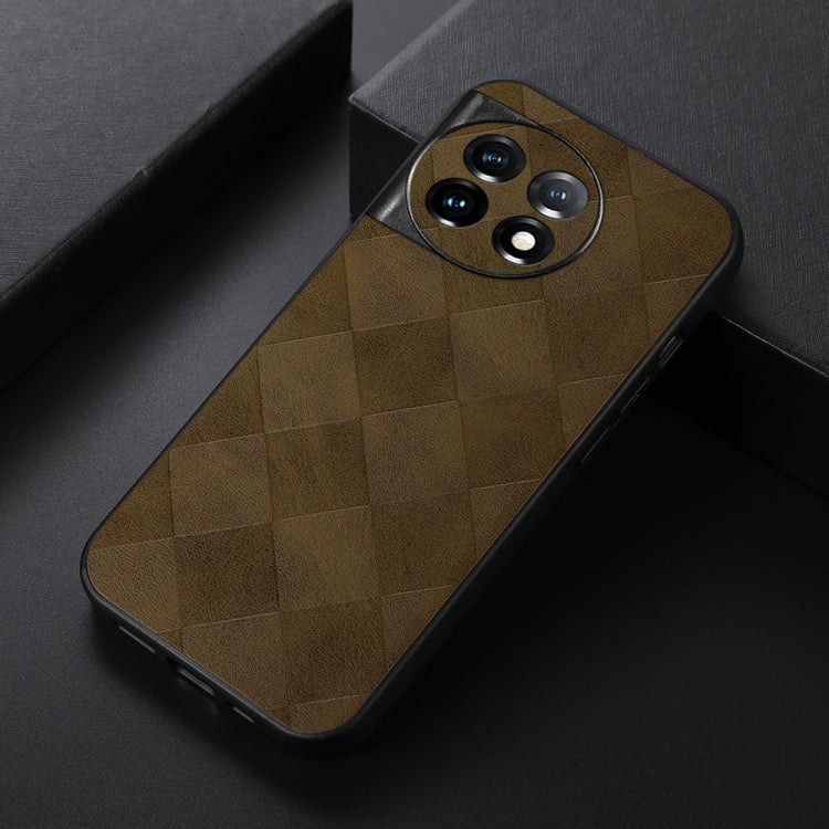 For OnePlus 11 Weave Plaid PU Phone Case