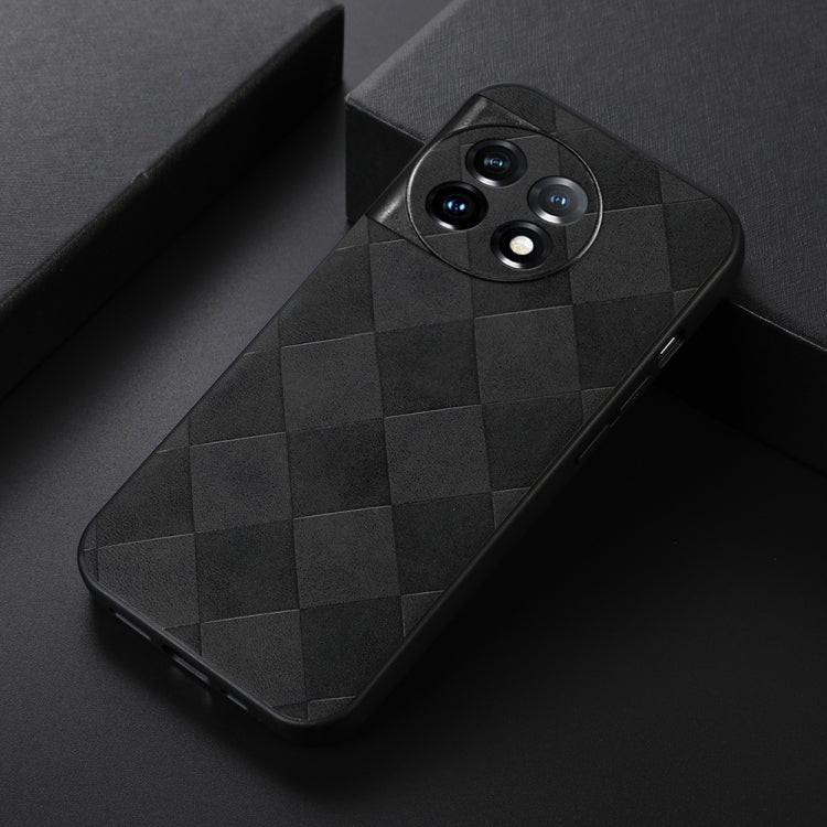 For OnePlus 11R/Ace 2 Weave Plaid PU Phone Case