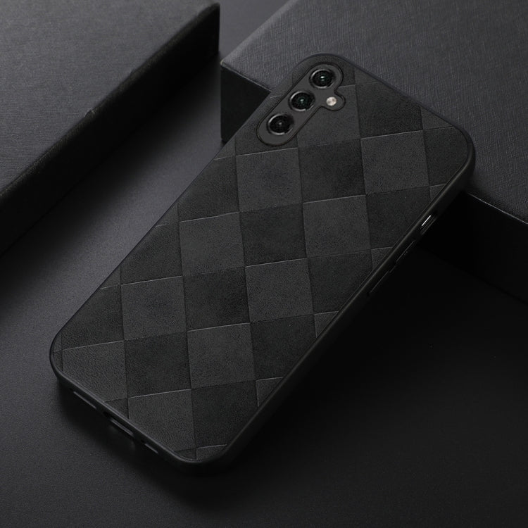 For Samsung Galaxy A24 4G Weave Plaid PU Phone Case