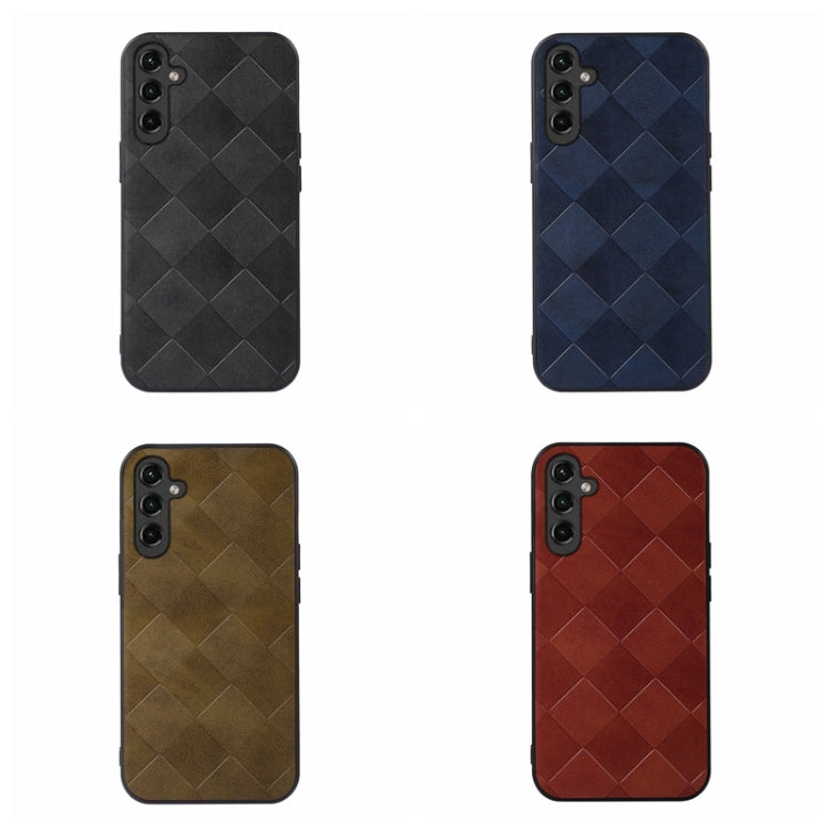 For Samsung Galaxy A24 4G Weave Plaid PU Phone Case