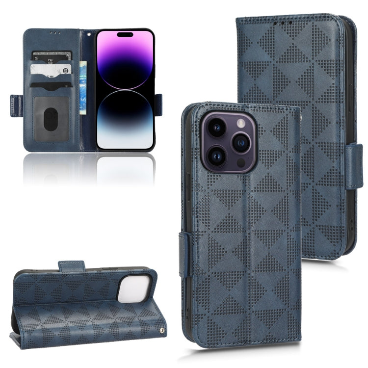 For iPhone 14 Pro Symmetrical Triangle Leather Phone Case