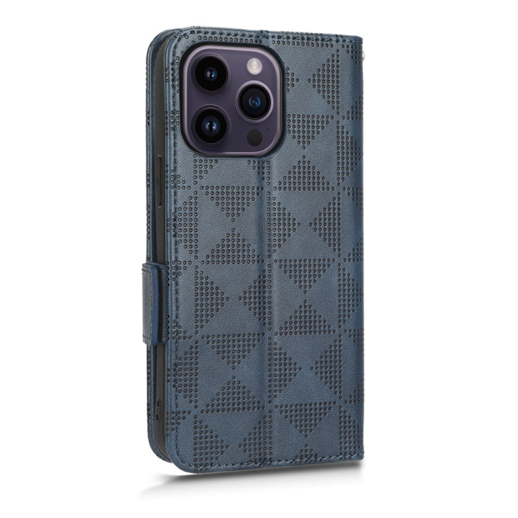 For iPhone 14 Pro Symmetrical Triangle Leather Phone Case