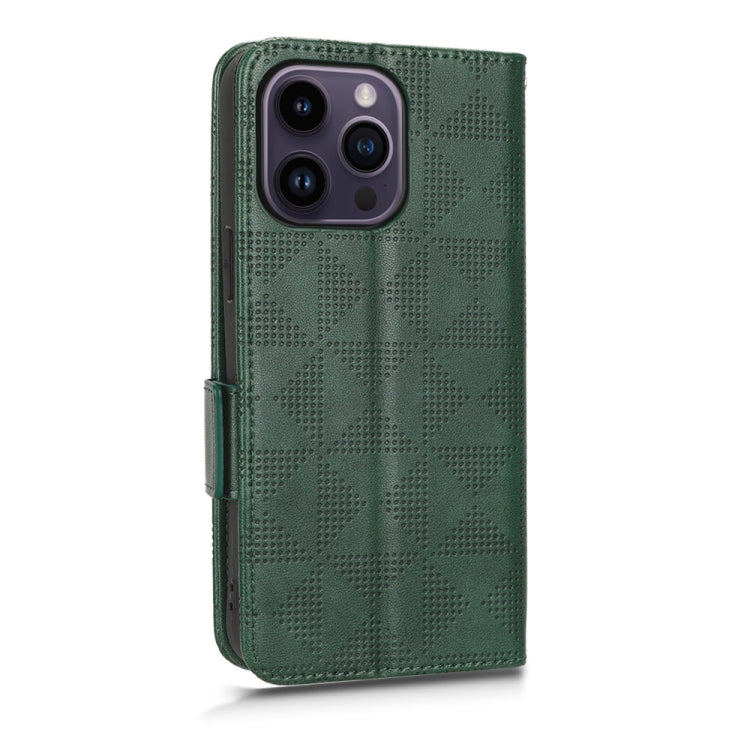 For iPhone 14 Pro Symmetrical Triangle Leather Phone Case