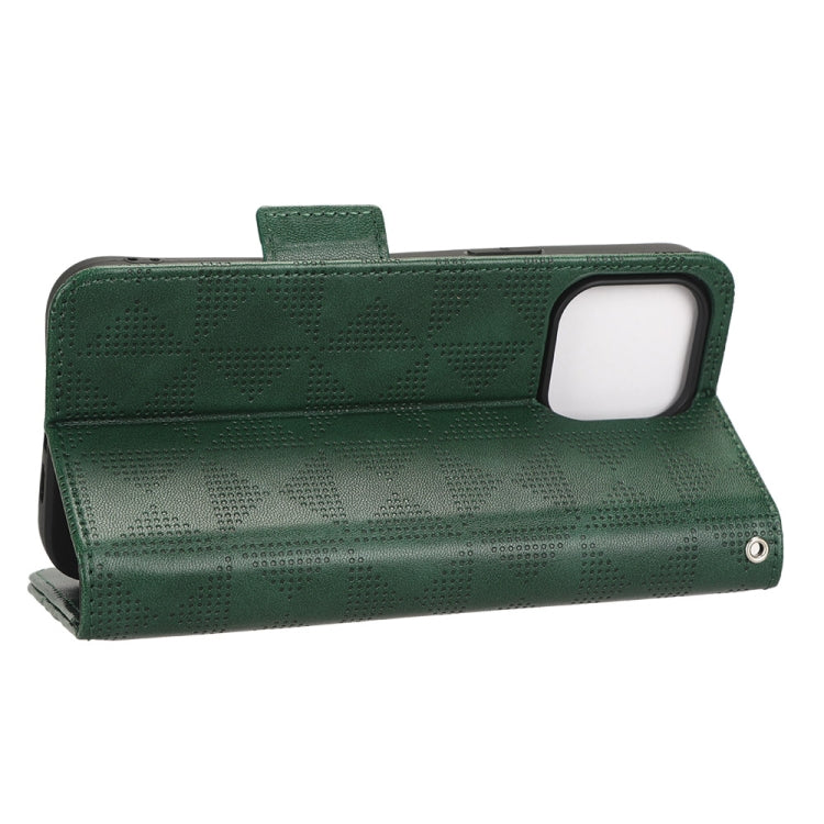 For iPhone 14 Pro Symmetrical Triangle Leather Phone Case