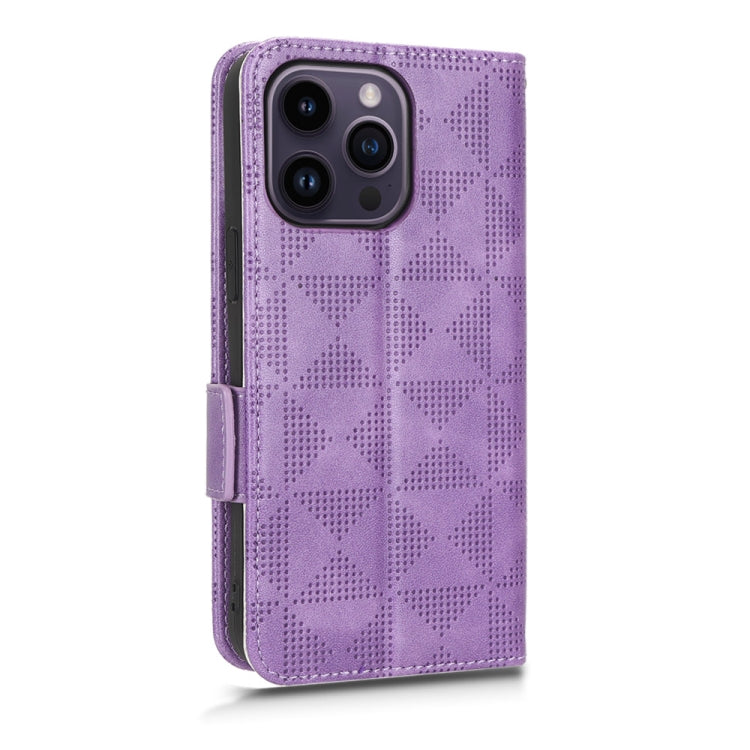 For iPhone 14 Pro Symmetrical Triangle Leather Phone Case