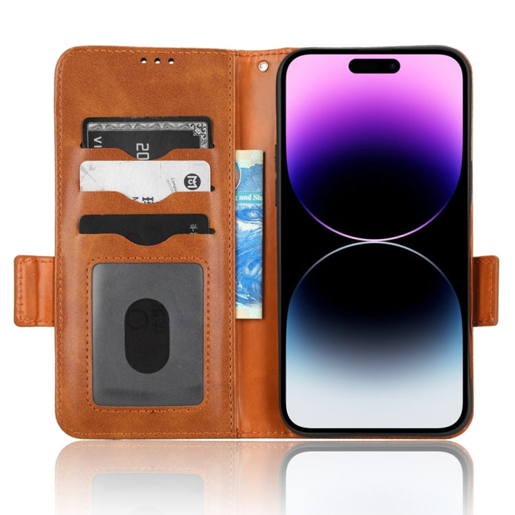 For iPhone 14 Pro Symmetrical Triangle Leather Phone Case