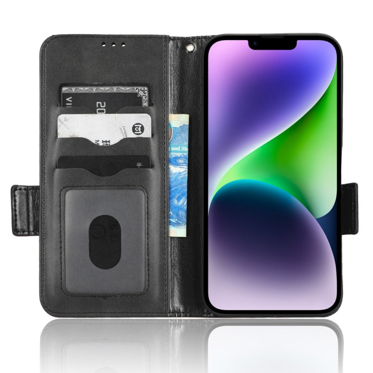 For iPhone 14 Symmetrical Triangle Leather Phone Case