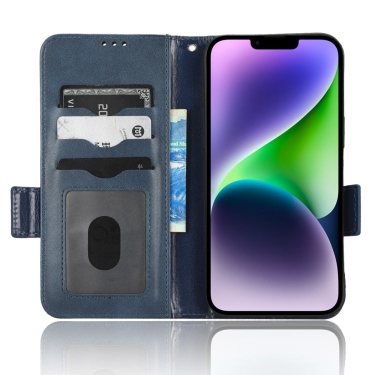 For iPhone 14 Symmetrical Triangle Leather Phone Case