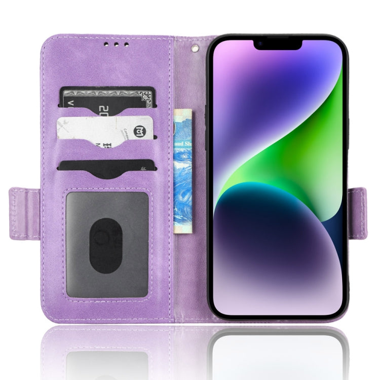 For iPhone 14 Symmetrical Triangle Leather Phone Case