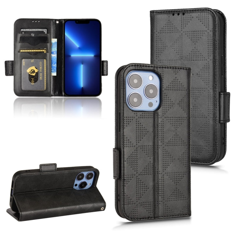 For iPhone 13 Pro Symmetrical Triangle Leather Phone Case