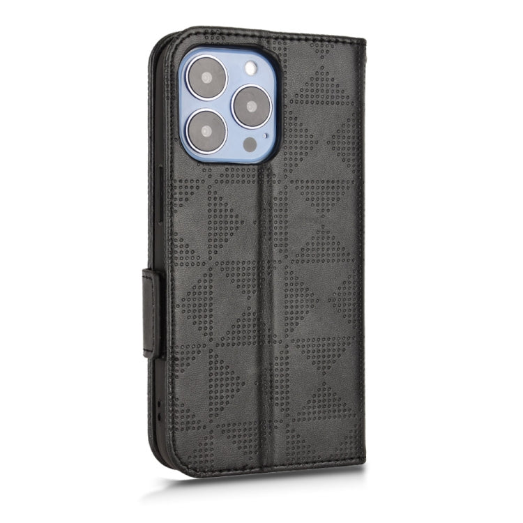 For iPhone 13 Pro Symmetrical Triangle Leather Phone Case