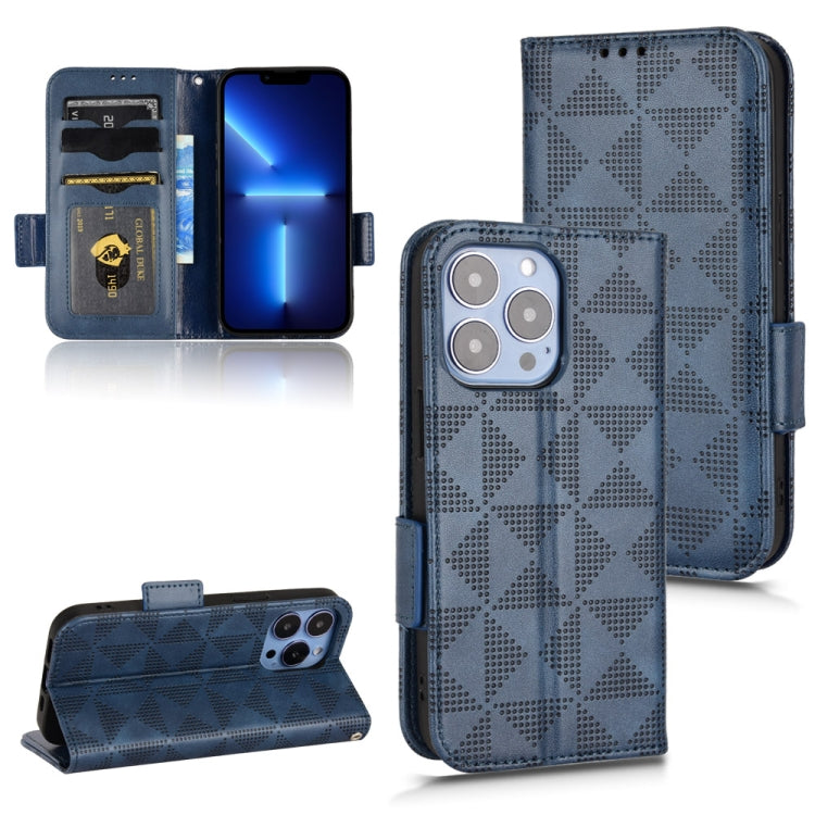 For iPhone 13 Pro Symmetrical Triangle Leather Phone Case