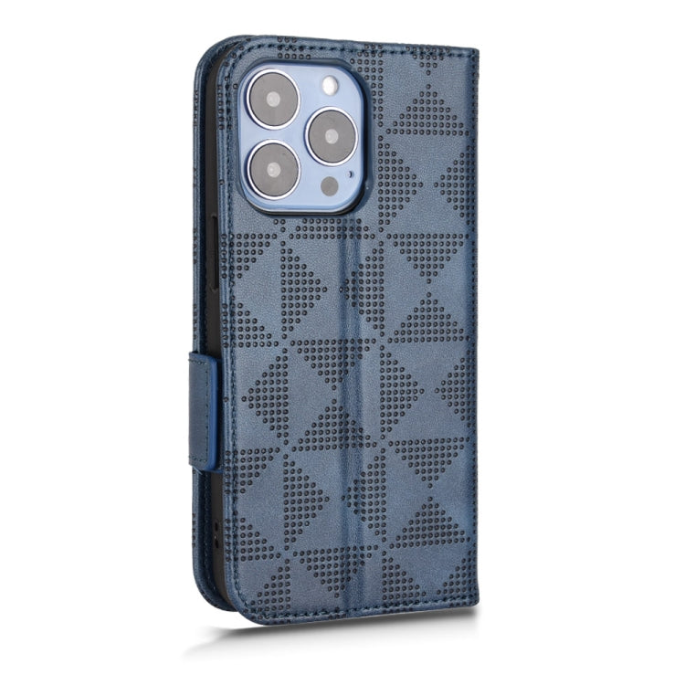 For iPhone 13 Pro Symmetrical Triangle Leather Phone Case