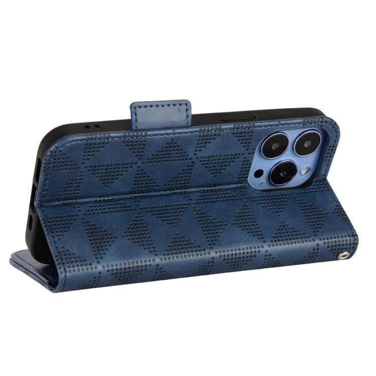 For iPhone 13 Pro Symmetrical Triangle Leather Phone Case