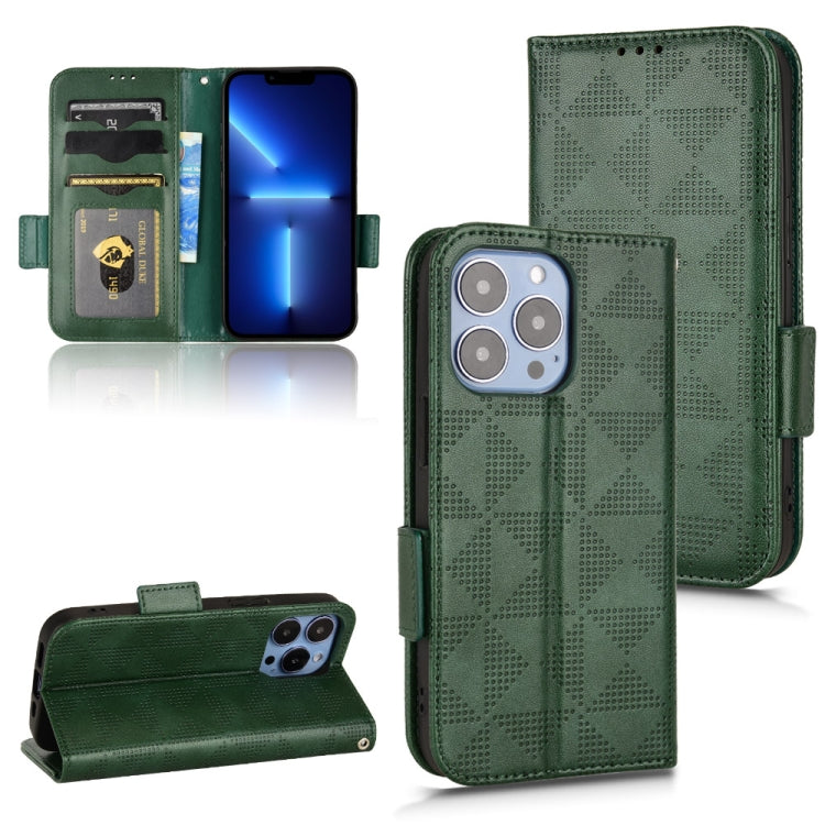 For iPhone 13 Pro Symmetrical Triangle Leather Phone Case