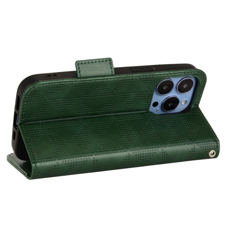 For iPhone 13 Pro Symmetrical Triangle Leather Phone Case