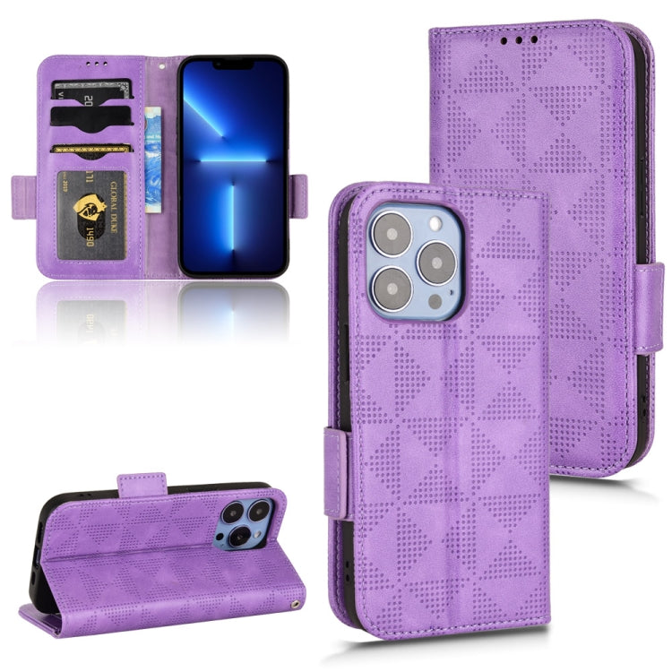 For iPhone 13 Pro Symmetrical Triangle Leather Phone Case