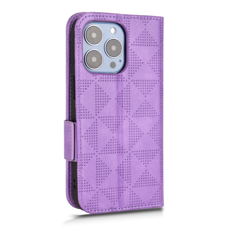 For iPhone 13 Pro Symmetrical Triangle Leather Phone Case