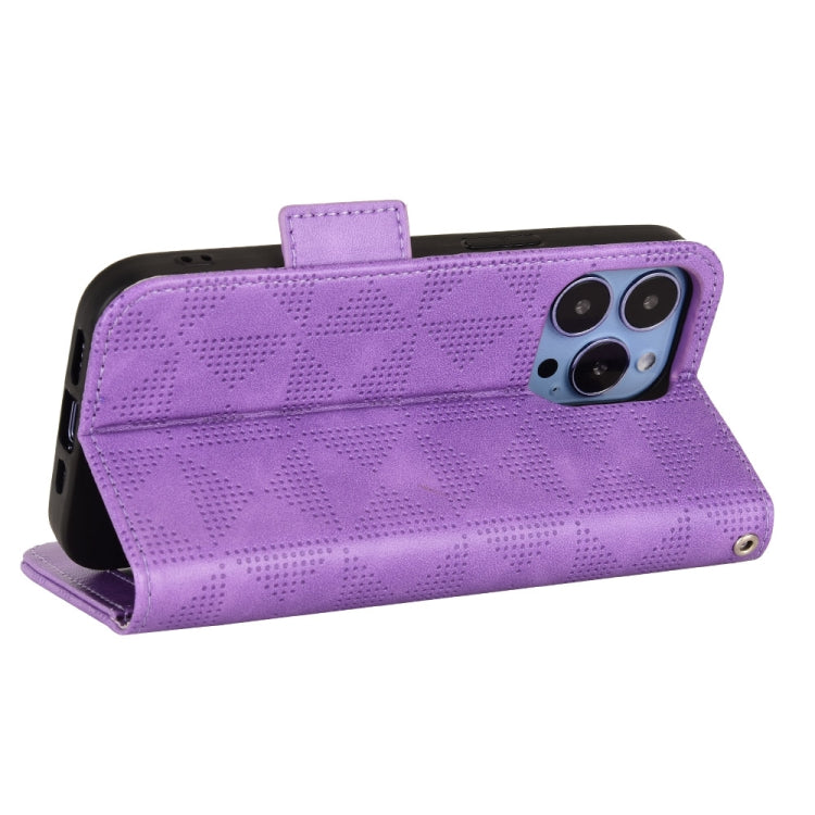 For iPhone 13 Pro Symmetrical Triangle Leather Phone Case