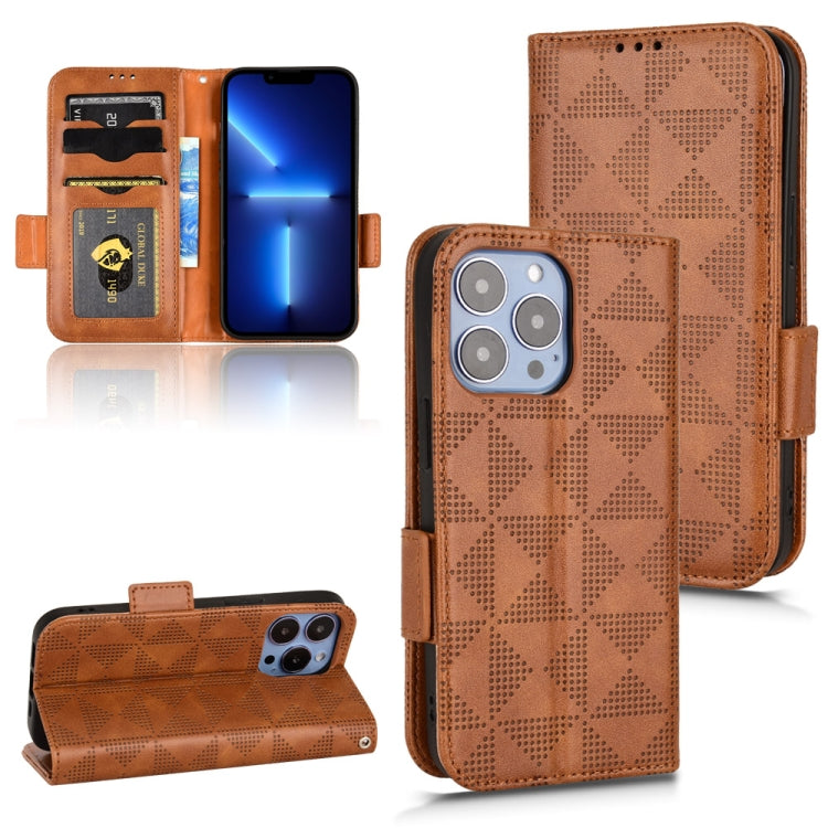 For iPhone 13 Pro Symmetrical Triangle Leather Phone Case
