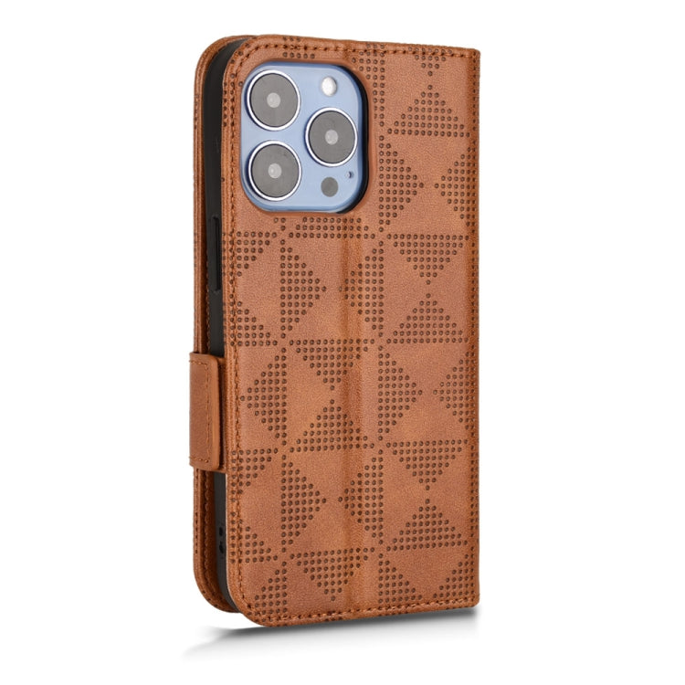 For iPhone 13 Pro Symmetrical Triangle Leather Phone Case