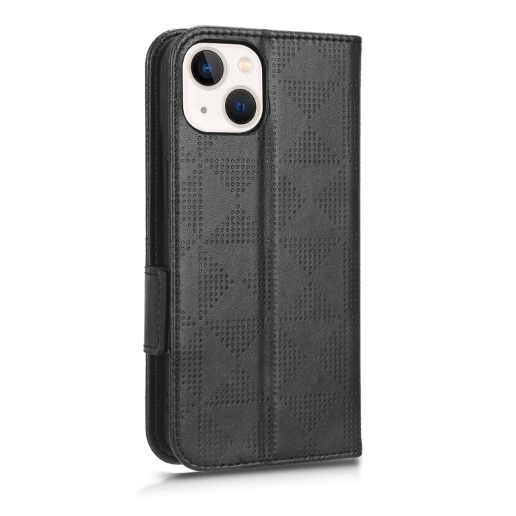 For iPhone 13 Symmetrical Triangle Leather Phone Case