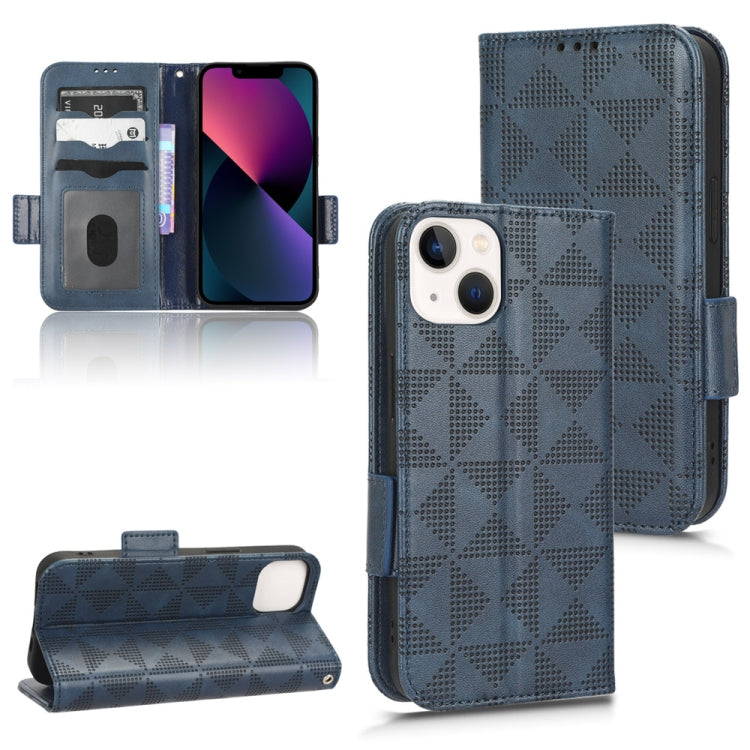 For iPhone 13 Symmetrical Triangle Leather Phone Case