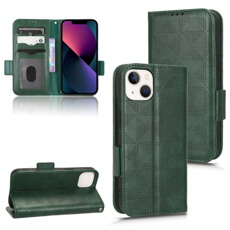 For iPhone 13 Symmetrical Triangle Leather Phone Case