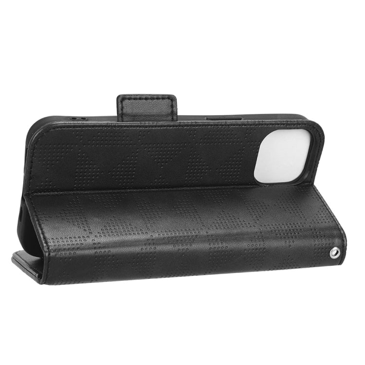 For iPhone 13 mini Symmetrical Triangle Leather Phone Case