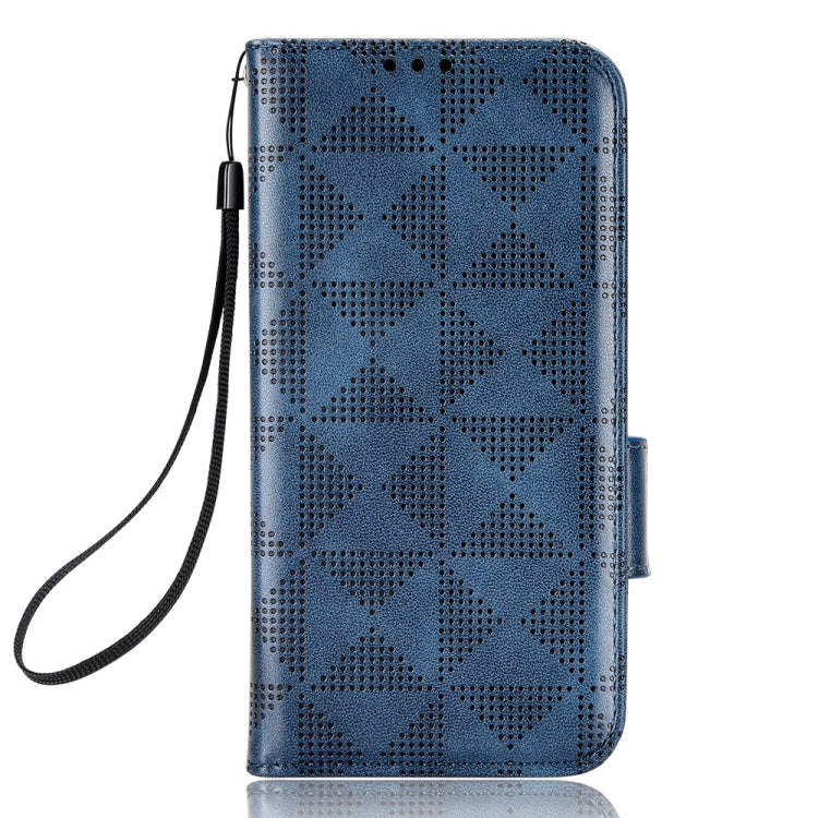 For iPhone 13 mini Symmetrical Triangle Leather Phone Case