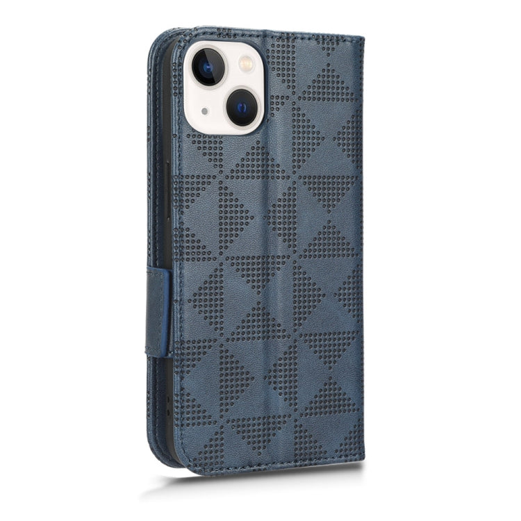 For iPhone 13 mini Symmetrical Triangle Leather Phone Case