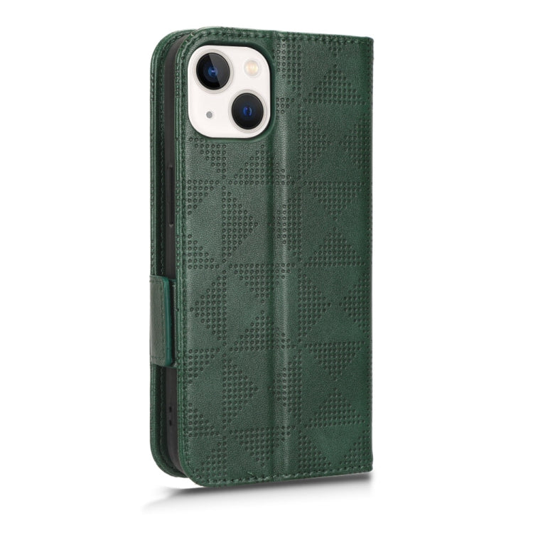 For iPhone 13 mini Symmetrical Triangle Leather Phone Case