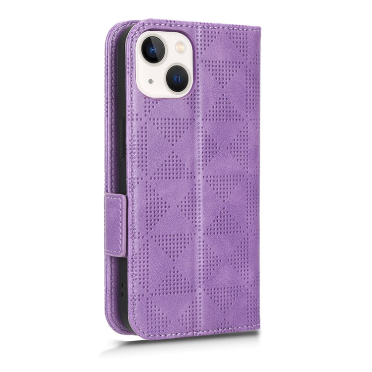 For iPhone 13 mini Symmetrical Triangle Leather Phone Case