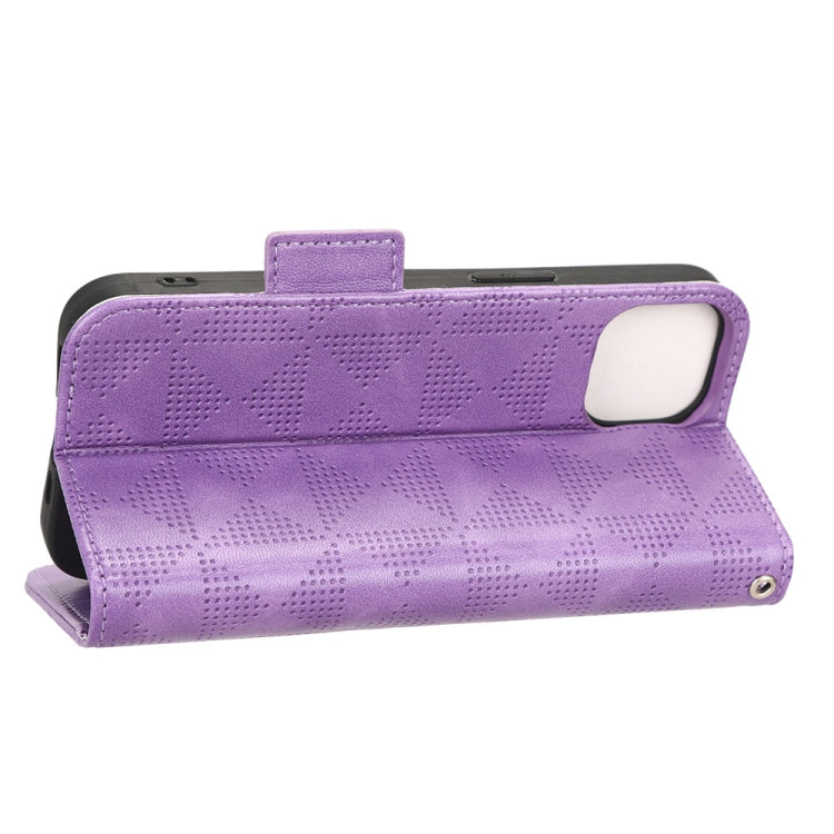 For iPhone 13 mini Symmetrical Triangle Leather Phone Case