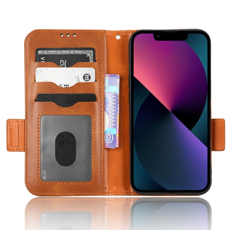 For iPhone 13 mini Symmetrical Triangle Leather Phone Case